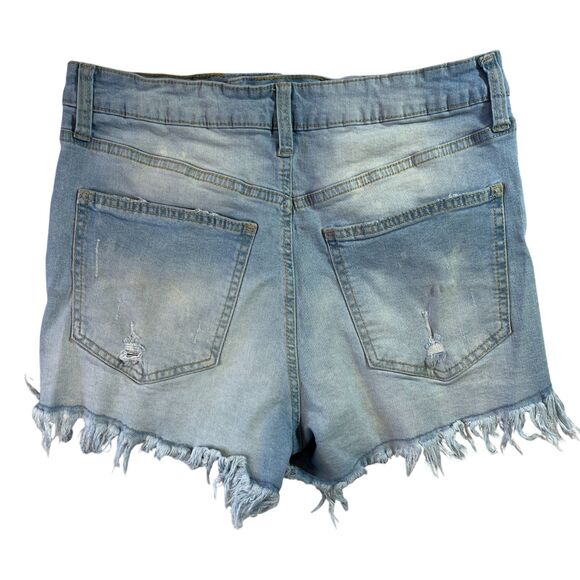 No Boundaries Shorts Women 11 Distressed High Rise Fringed (W30 L2) - Picture 2 of 9